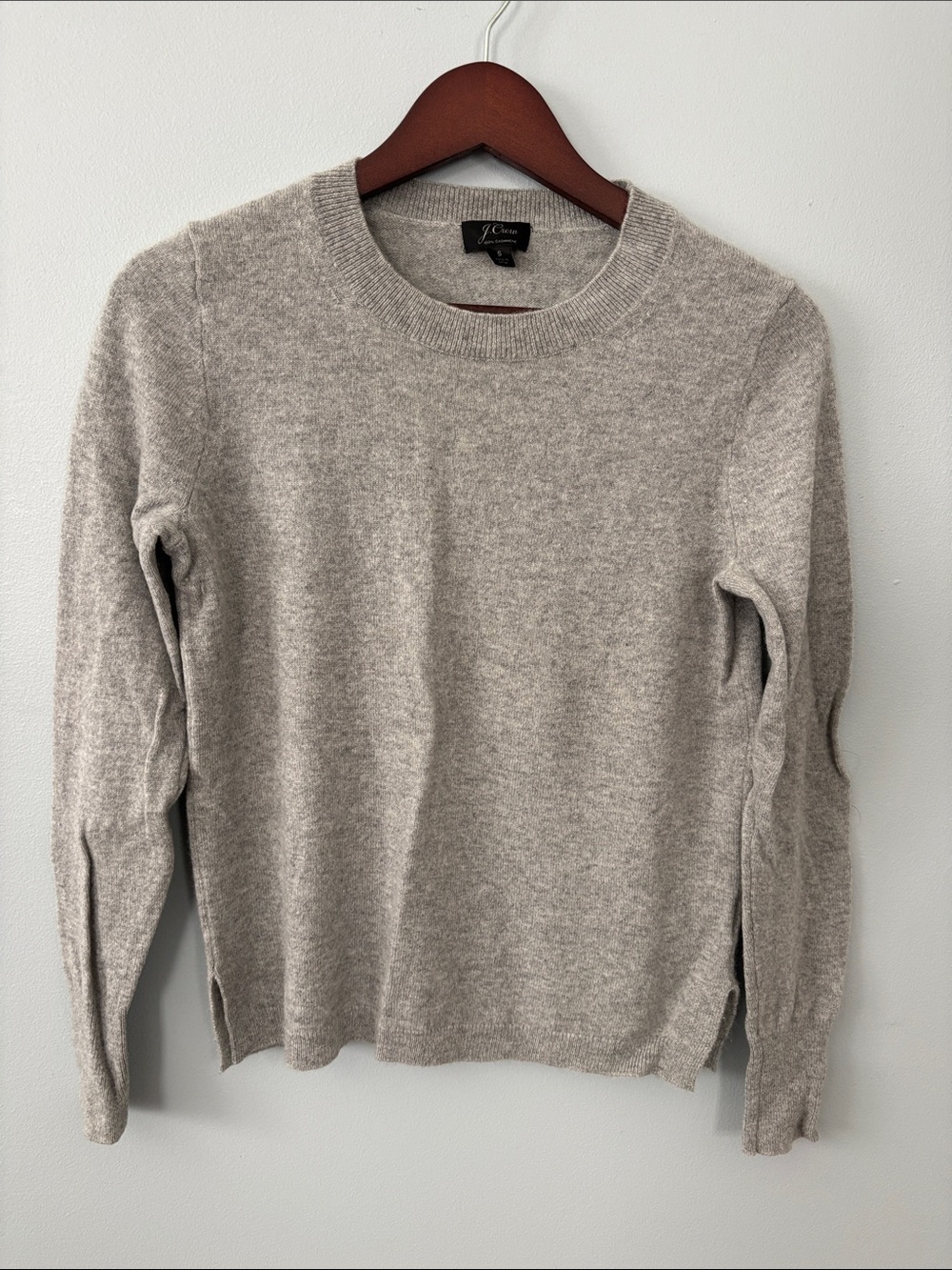 J. Crew Light Gray Cashmere Crewneck Sweater